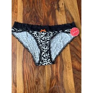 NWT Splendies Ghostface Scream Mask Print Bikini Panties Black White 4X